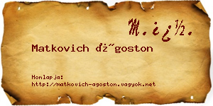 Matkovich Ágoston névjegykártya